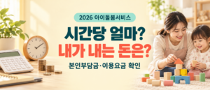 2026 아이돌봄서비스 시간당 이용요금과 소득 유형별 본인부담금 안내