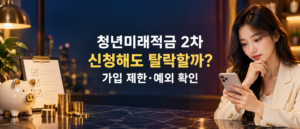 청년미래적금 2차 신청해도 탈락할까? 가입 제한·예외 확인