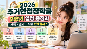 2026 주거안정장학금 2학기 일정 총정리
