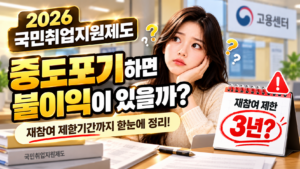 국민취업지원제도 중도포기하면? 재참여 3년?