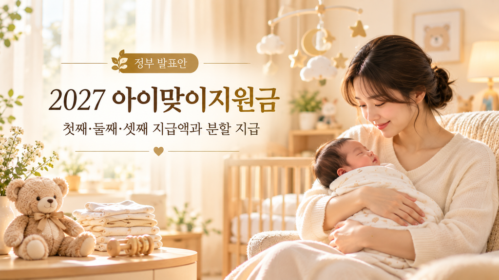 2027년 아이맞이지원금 최대 2,000만 원? 첫째·둘째·셋째 지급액과 분기별 지급일 총정리