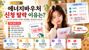 2026 에너지바우처 신청 탈락 이유와 소득기준 세대원 기준 및 재신청 방법