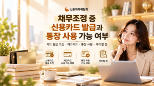채무조정 신청 후 신용점수 변화와 신용카드 이용, 신용회복기간 안내